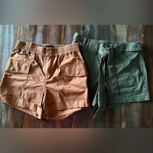 Sanctuary Women's Shorts - Rust and Olive Green-VGUC